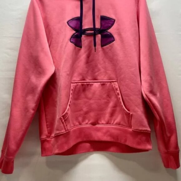 Under Armour Storm Hoodie Women's Large Pink Hooded Sweater Purple UA Logo - Picture 3 of 15